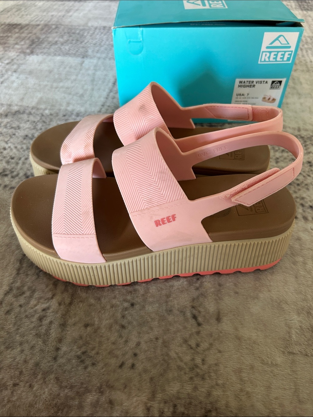 REEF Water Vista Higher Pink Platform Slingback Sandals - Picture 4 of 7